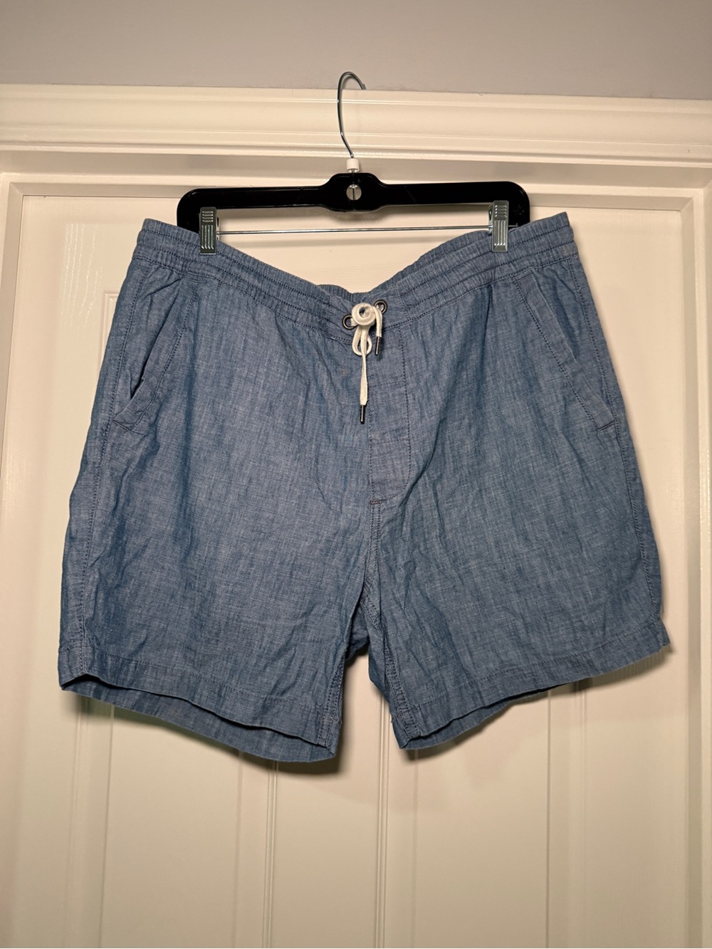 Polo by Ralph Lauren Light Blue Drawstring Chambray Shorts 100% Cotton XL